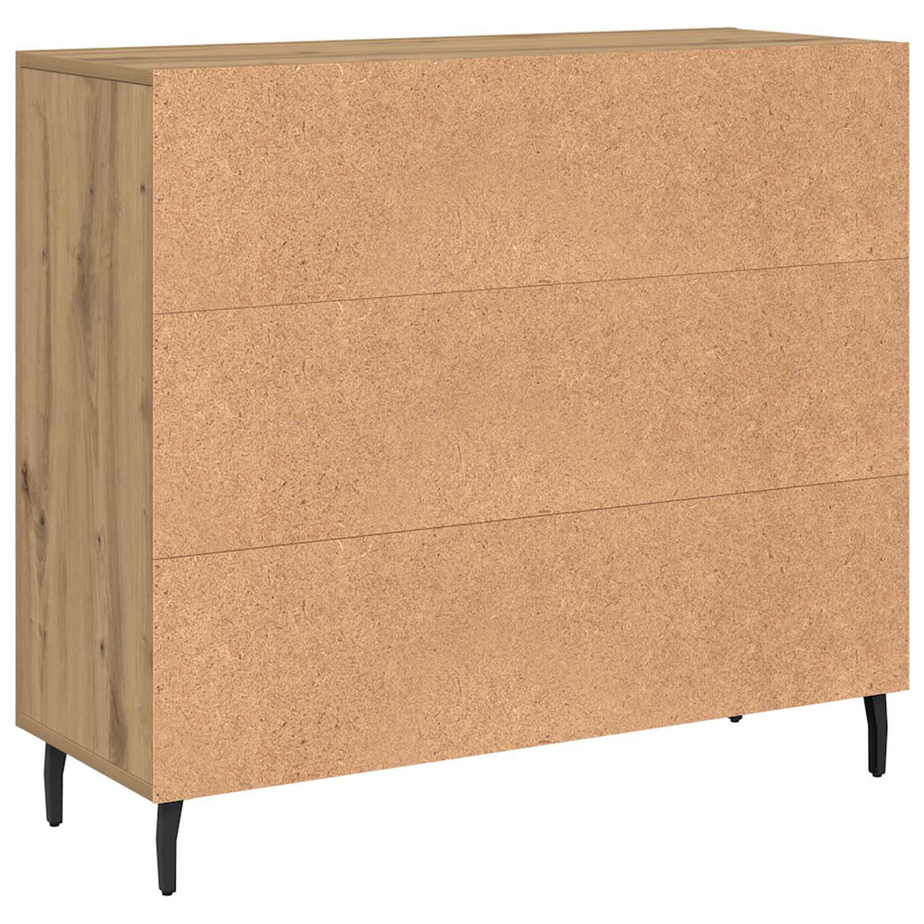 vidaXL Bufet Dąb rzemieślniczy 90 x 34 x 80 cm Materiał drewnopochodny