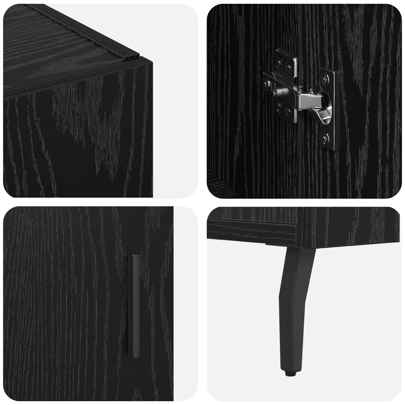 vidaXL Bufet Czarny Dąb 90 x 34 x 80 cm Materiał drewnopochodny