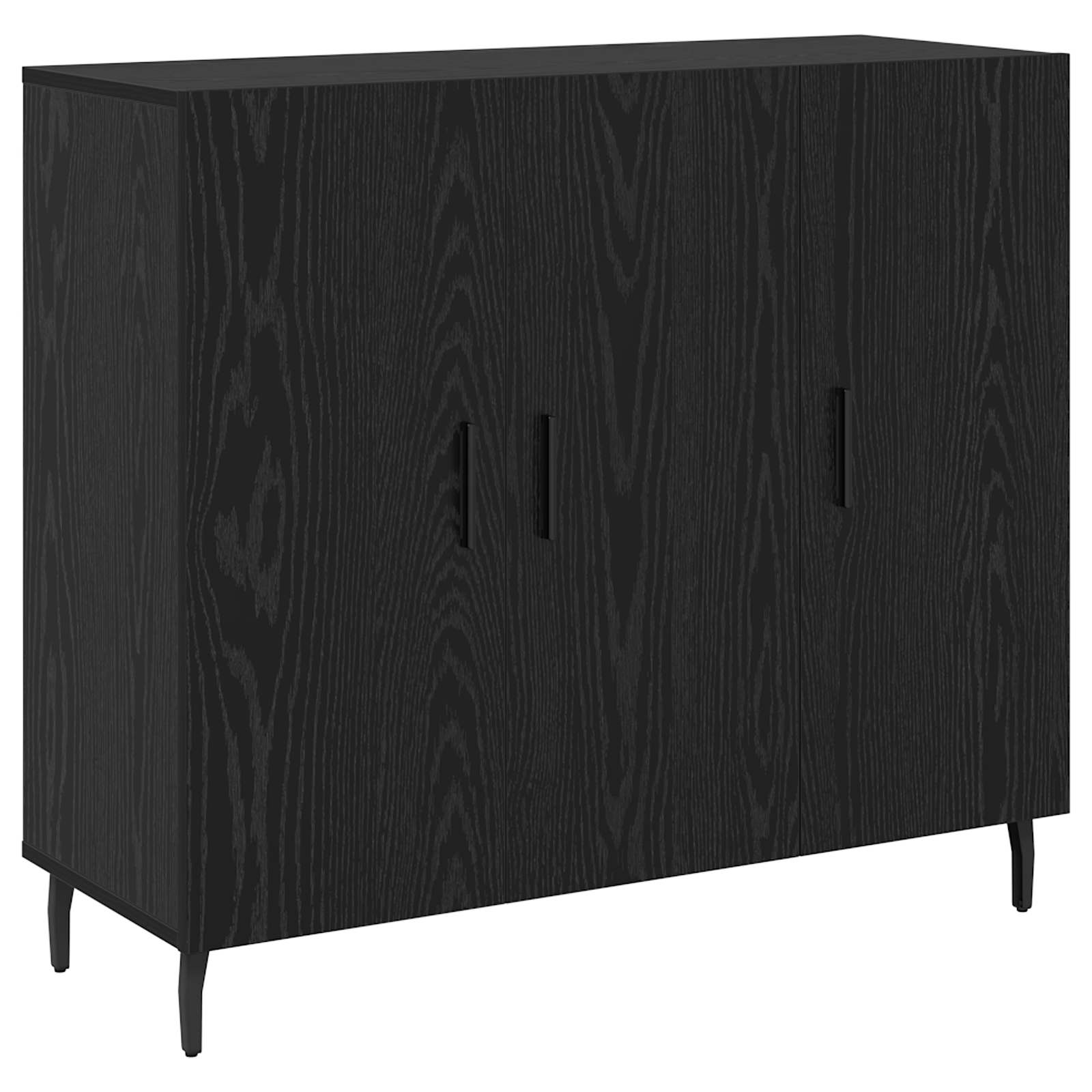 vidaXL Bufet Czarny Dąb 90 x 34 x 80 cm Materiał drewnopochodny