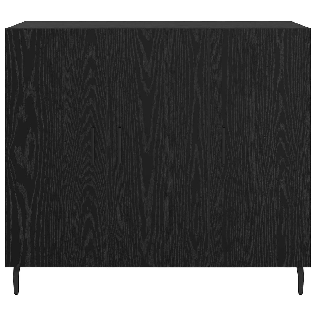 vidaXL Bufet Czarny Dąb 90 x 34 x 80 cm Materiał drewnopochodny