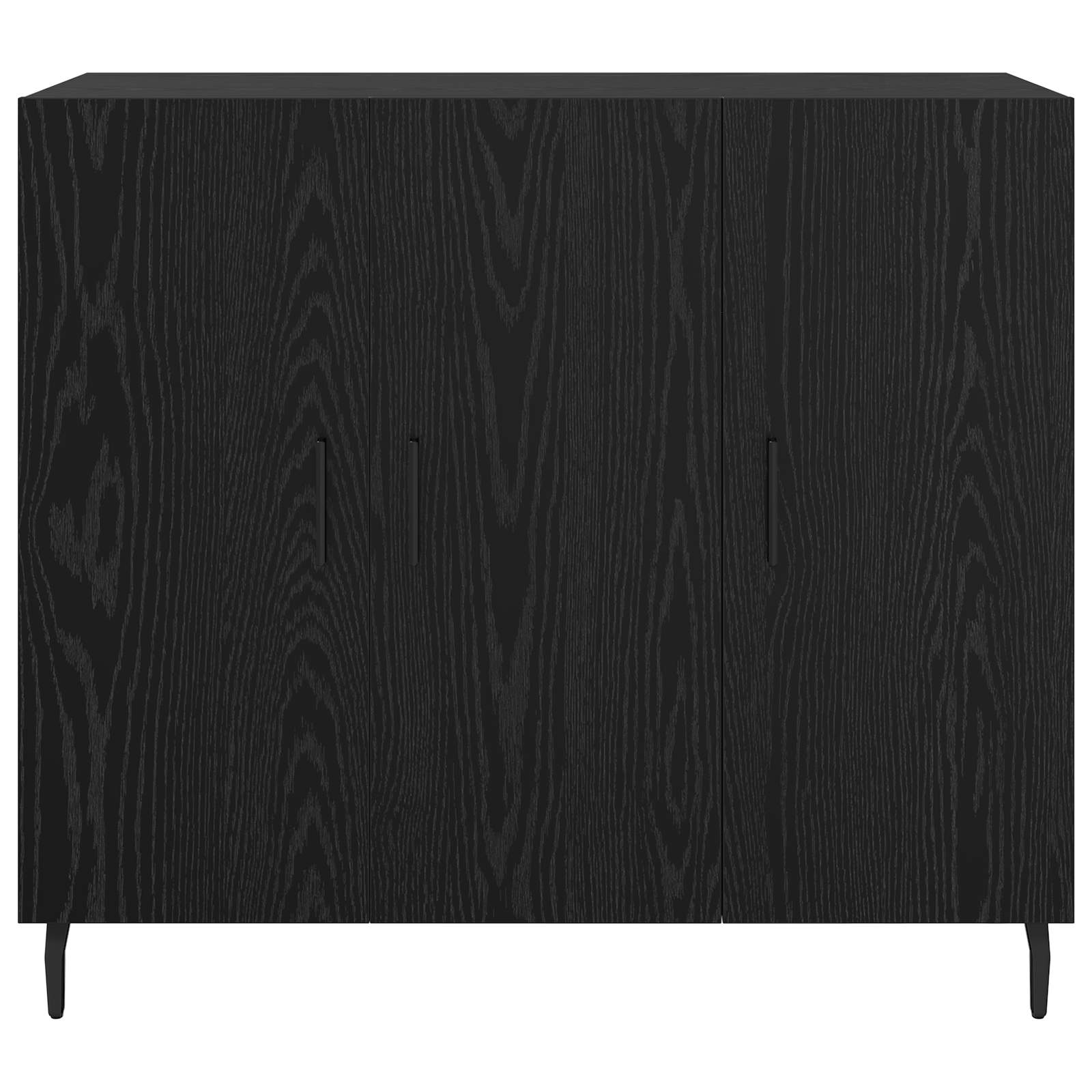 vidaXL Bufet Czarny Dąb 90 x 34 x 80 cm Materiał drewnopochodny
