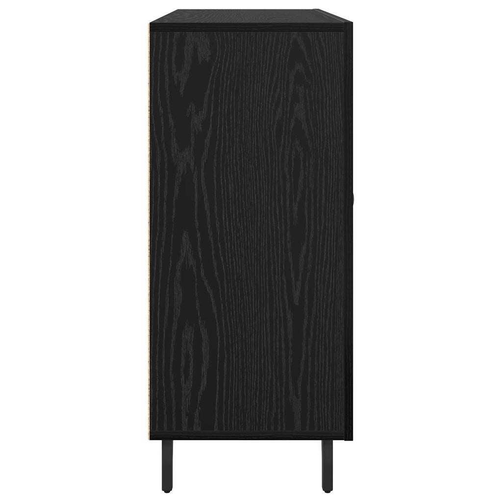 vidaXL Bufet Czarny Dąb 90 x 34 x 80 cm Materiał drewnopochodny