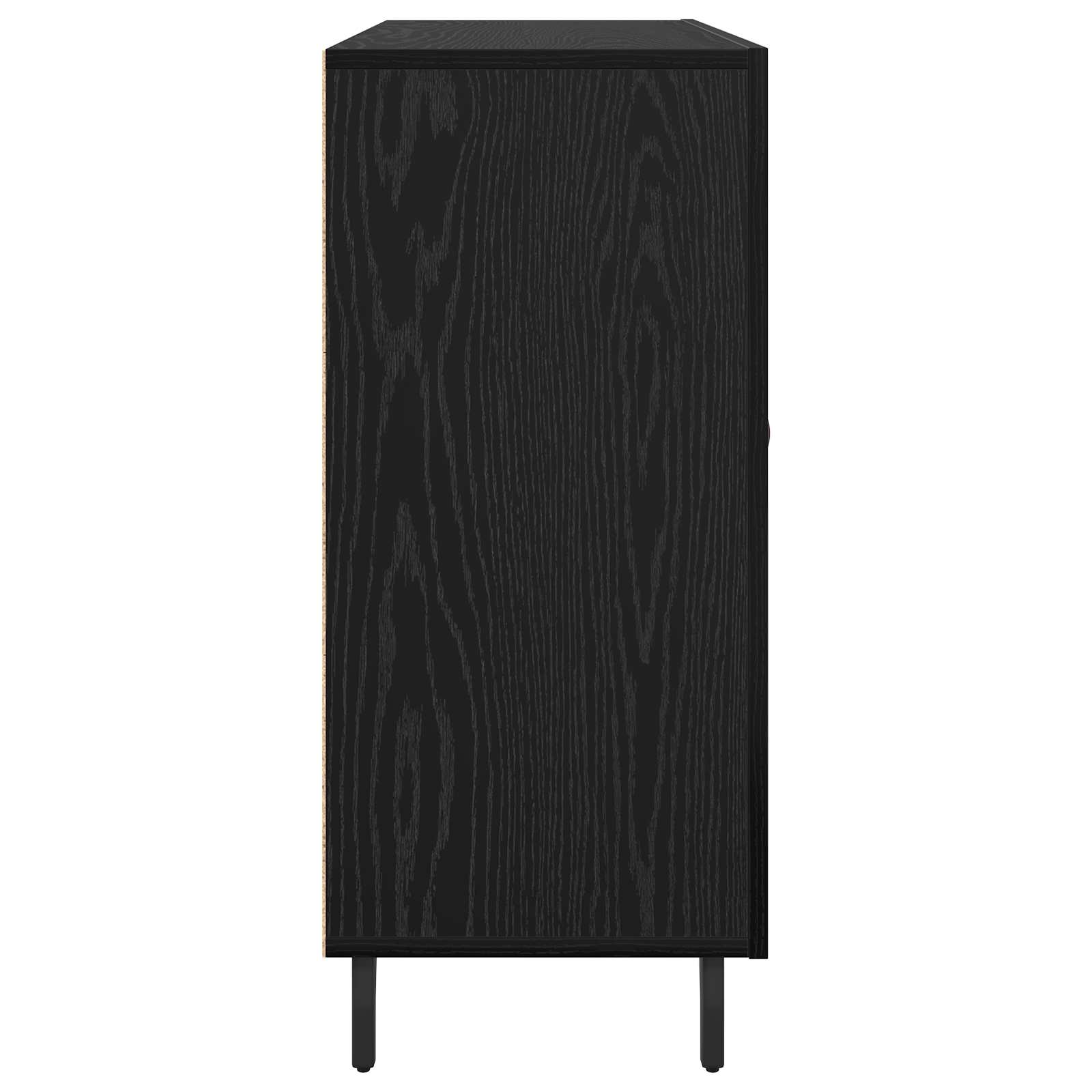 vidaXL Bufet Czarny Dąb 90 x 34 x 80 cm Materiał drewnopochodny