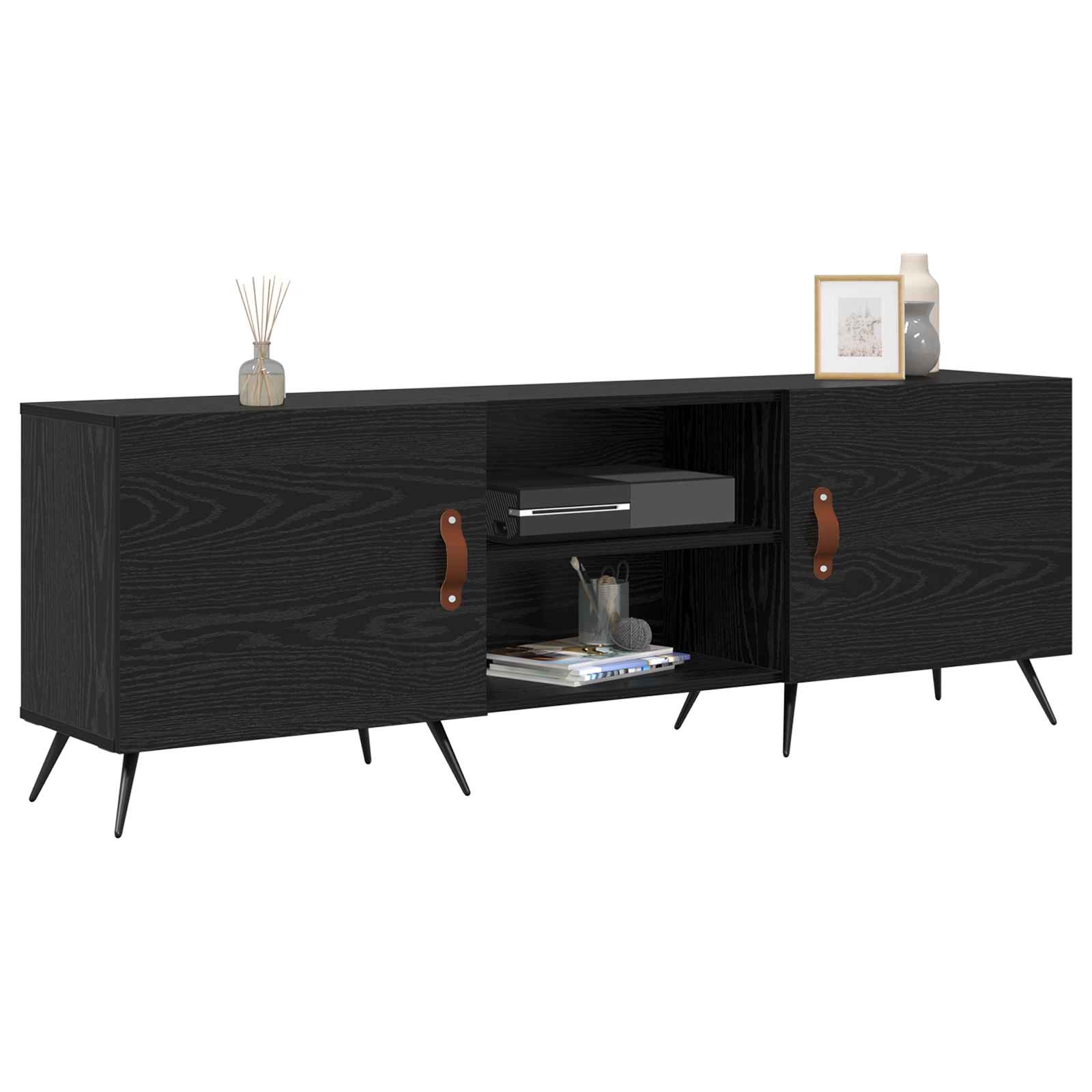 vidaXL Szafka pod telewizor Czarny dąb 150 x 30 x 50 cm