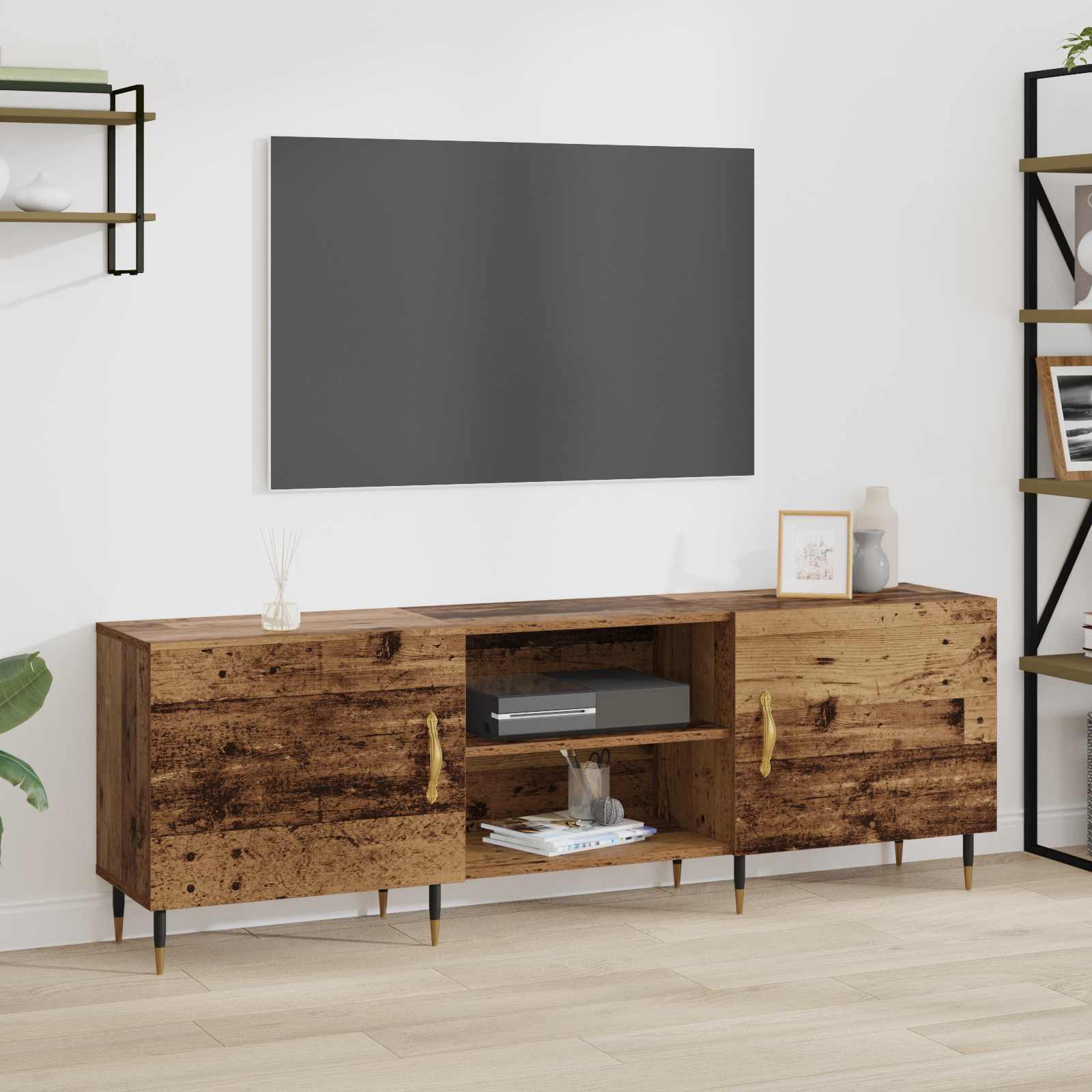 vidaXL Szafka pod telewizor Stare drewno 150 x 30 x 50 cm