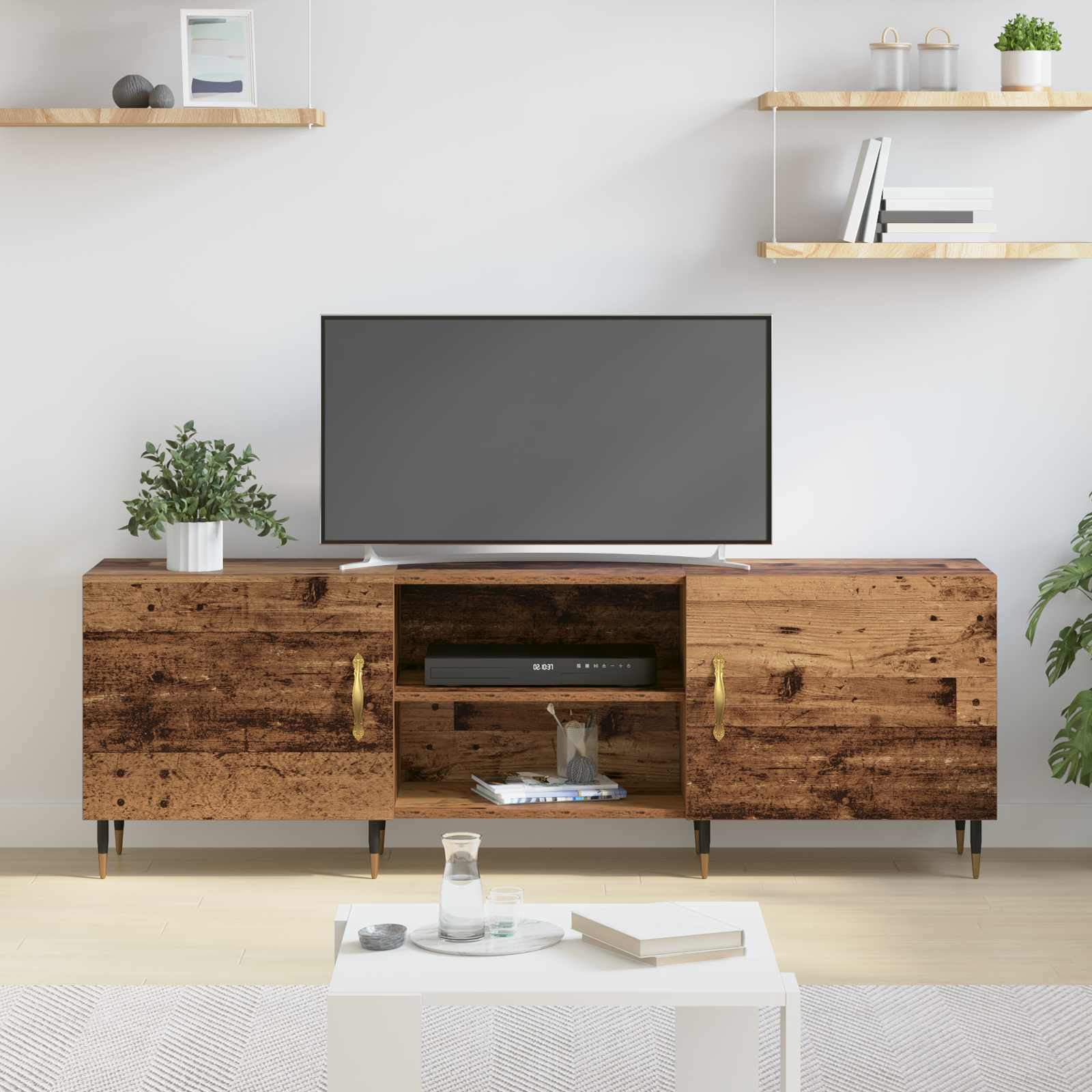 vidaXL Szafka pod telewizor Stare drewno 150 x 30 x 50 cm