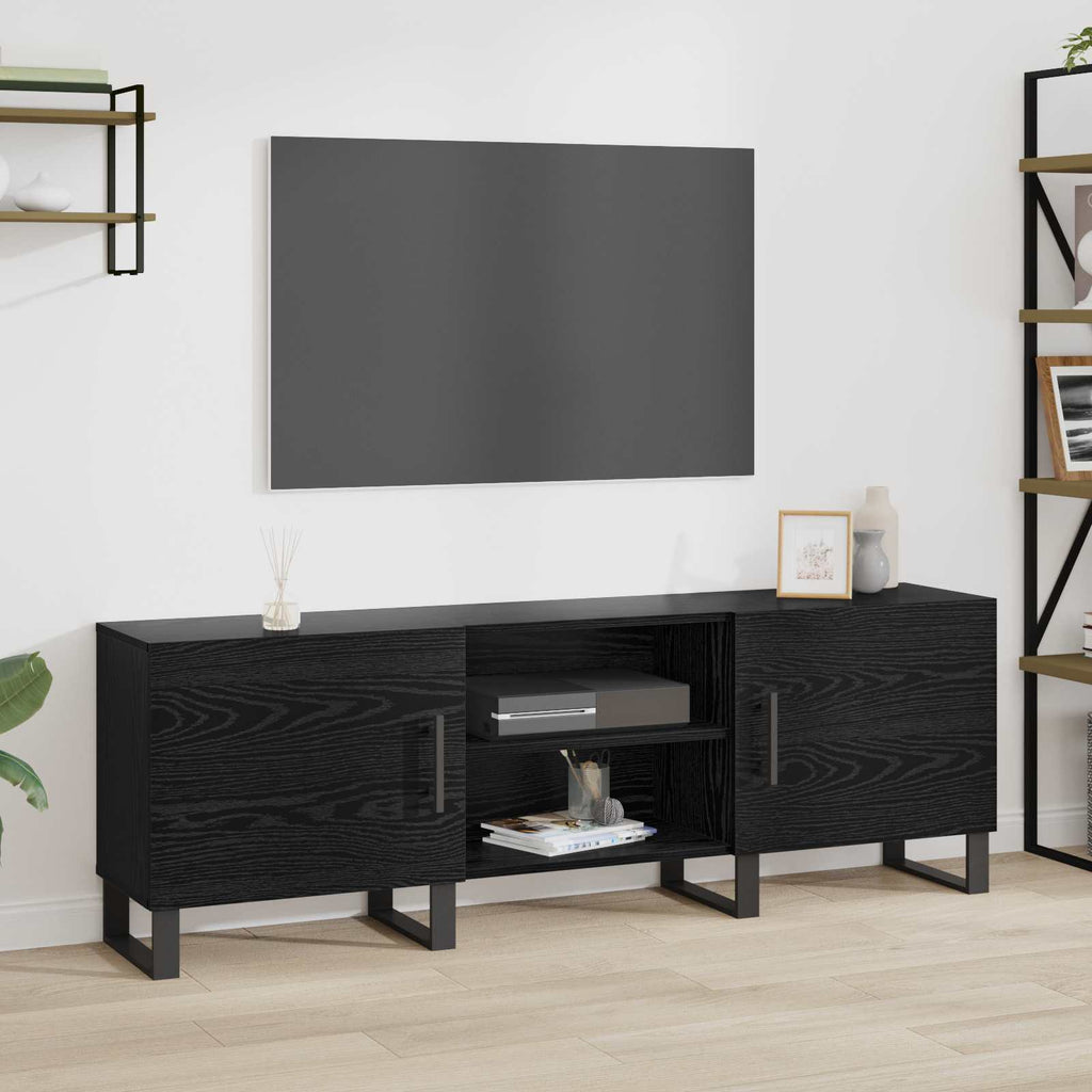 vidaXL Szafka pod telewizor Czarny Dąb 150 x 30 x 50 cm