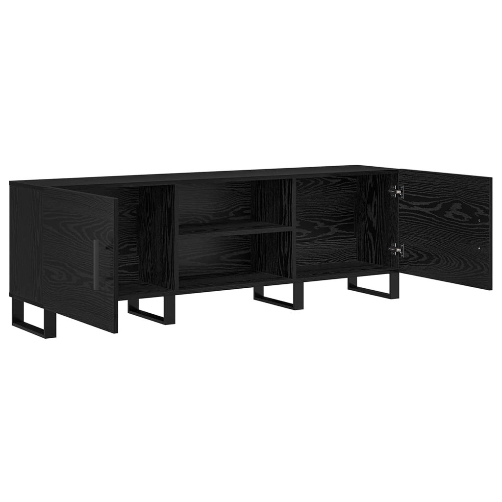 vidaXL Szafka pod telewizor Czarny Dąb 150 x 30 x 50 cm