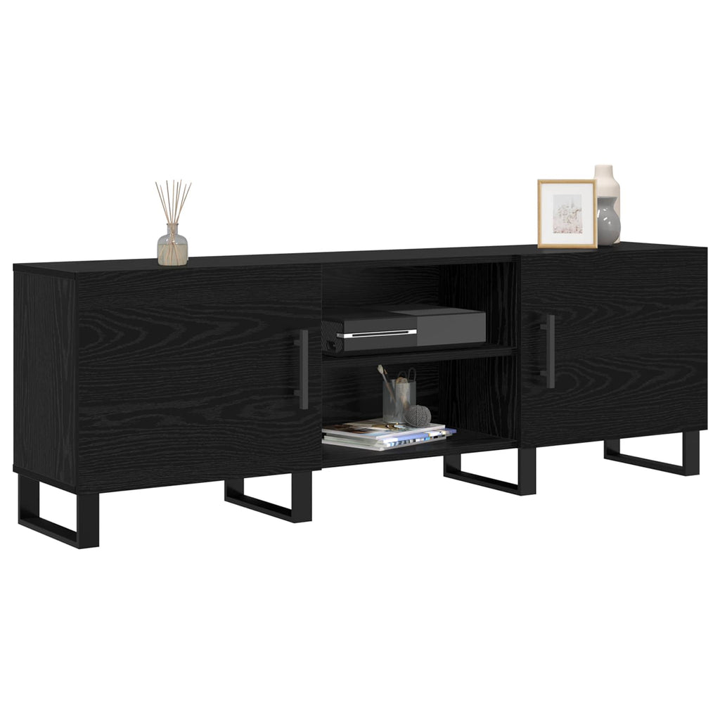 vidaXL Szafka pod telewizor Czarny Dąb 150 x 30 x 50 cm