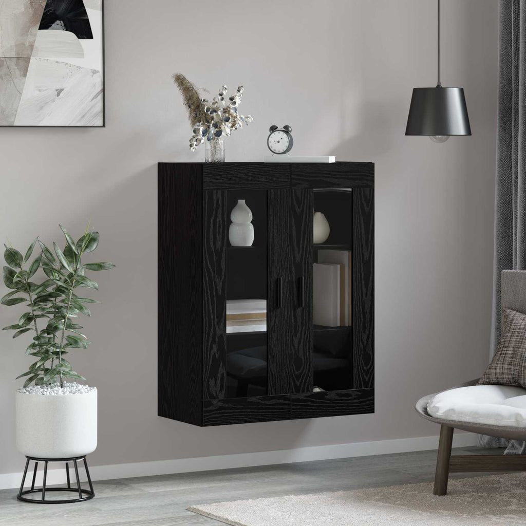 vidaXL Szafka wisząca Czarny 69,5 x 34 x 90 cm Materiał drewnopochodny