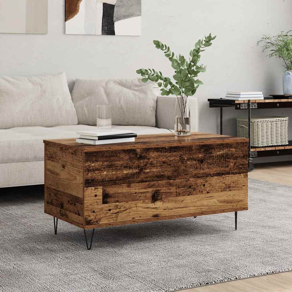 vidaXL Stolik kawowy Stare drewno 90 x 44.5 x 45 cm