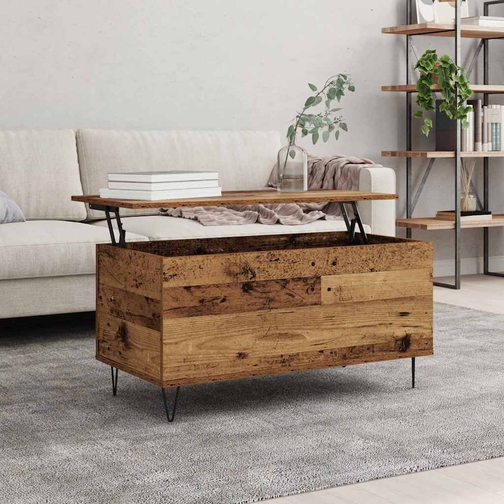 vidaXL Stolik kawowy Stare drewno 90 x 44.5 x 45 cm