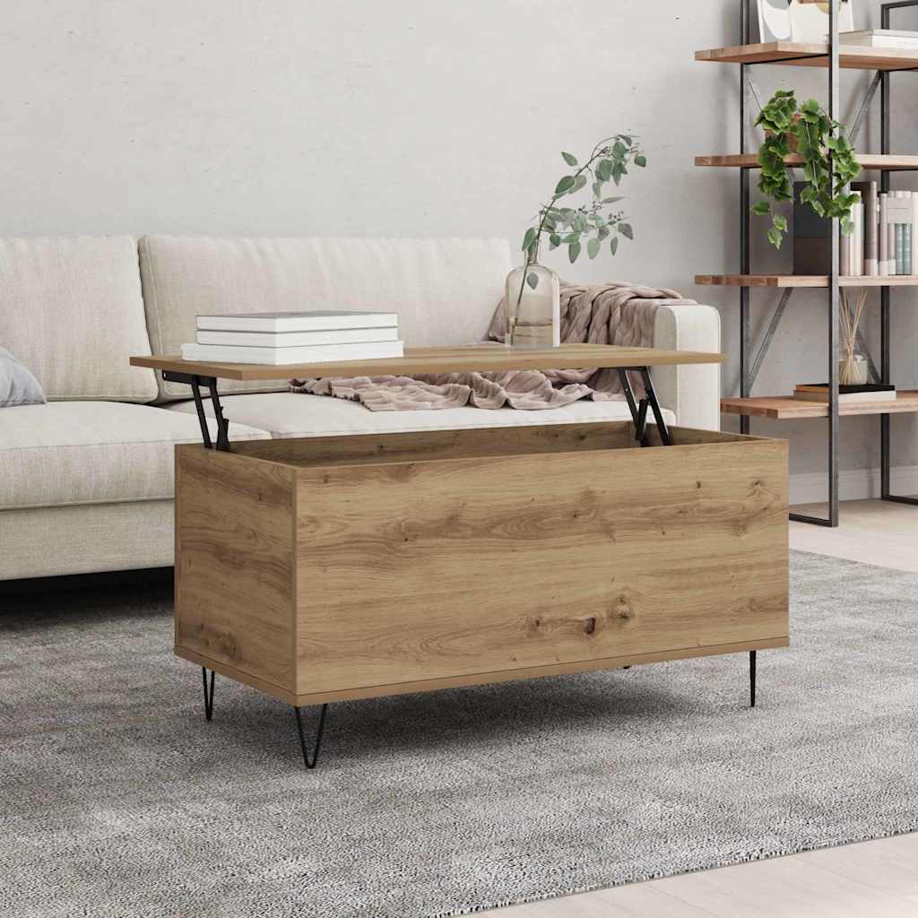 vidaXL Stolik kawowy dąb artisan 90 x 44.5 x 45 cm