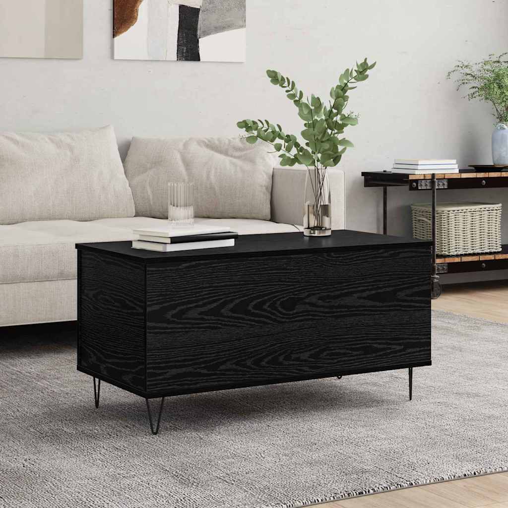 vidaXL Stolik kawowy Czarny dąb 90 x 44.5 x 45 cm