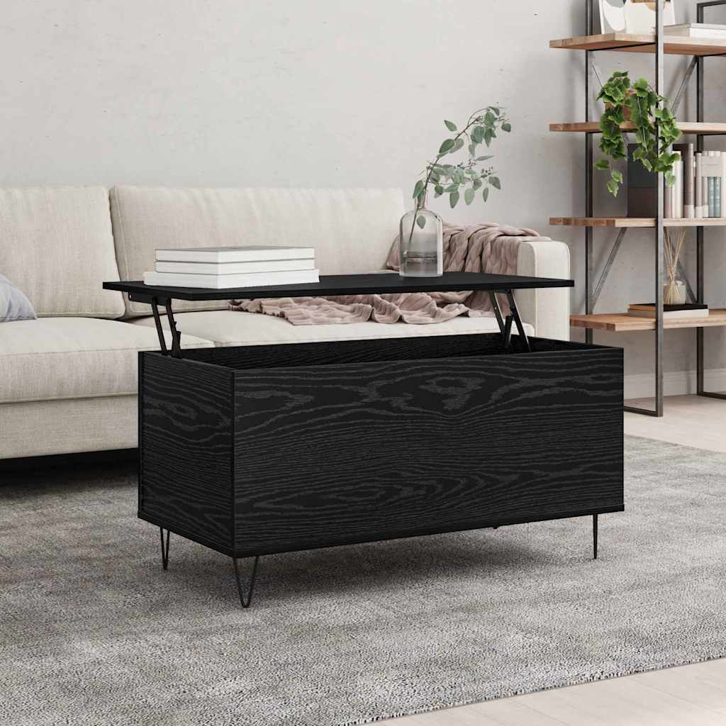vidaXL Stolik kawowy Czarny dąb 90 x 44.5 x 45 cm