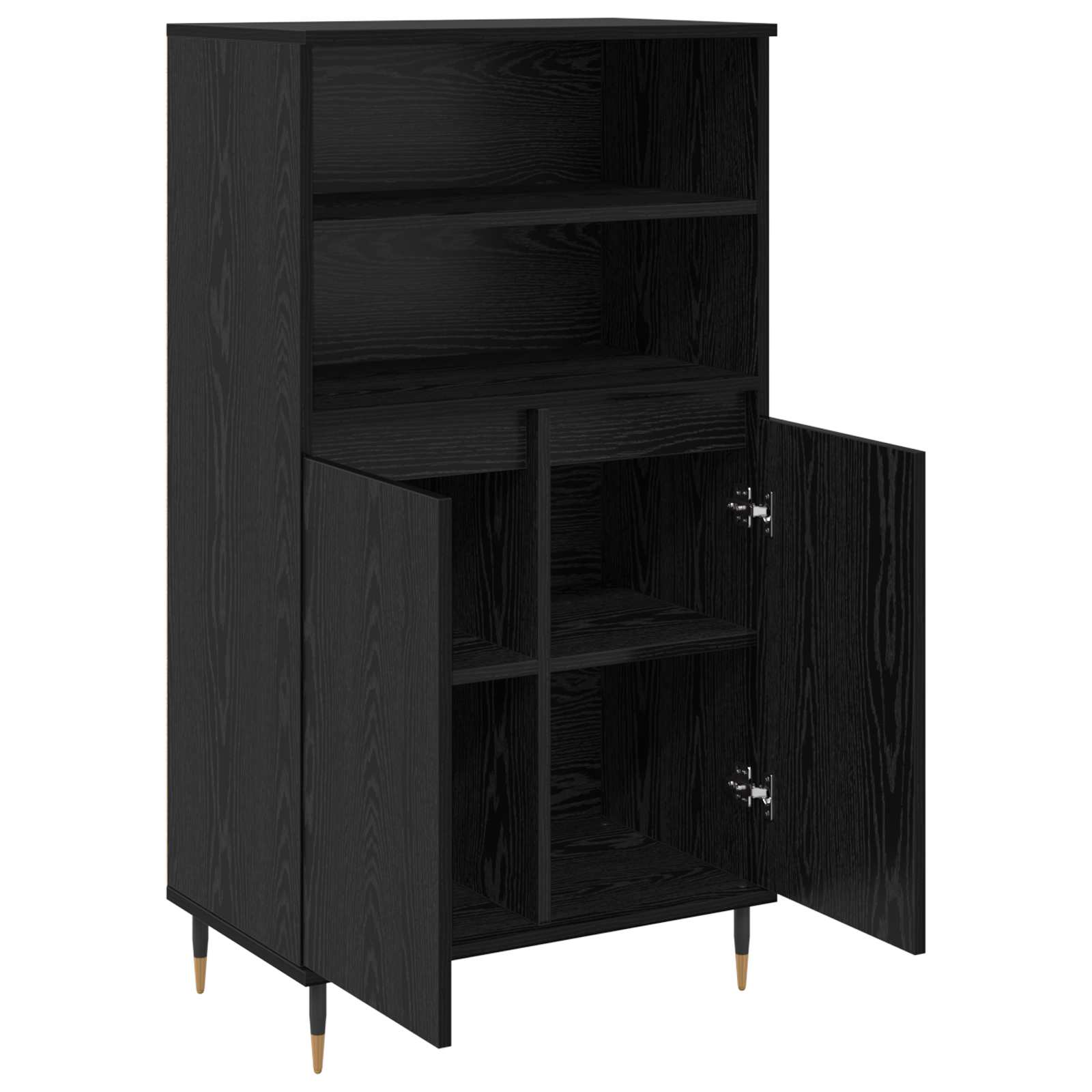 vidaXL Highboard Czarny 60 x 36 x 110 cm Materiał drewnopochodny
