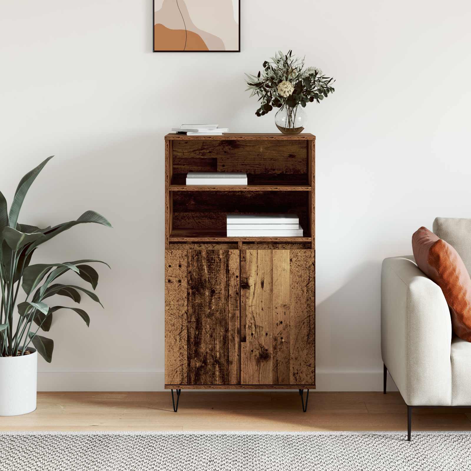 vidaXL Highboard Brązowy 60 x 36 x 110 cm Materiał drewnopochodny