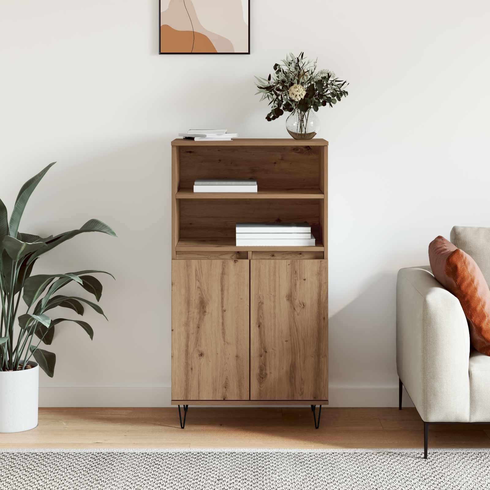 vidaXL Highboard Brązowy 60 x 36 x 110 cm Materiał drewnopochodny