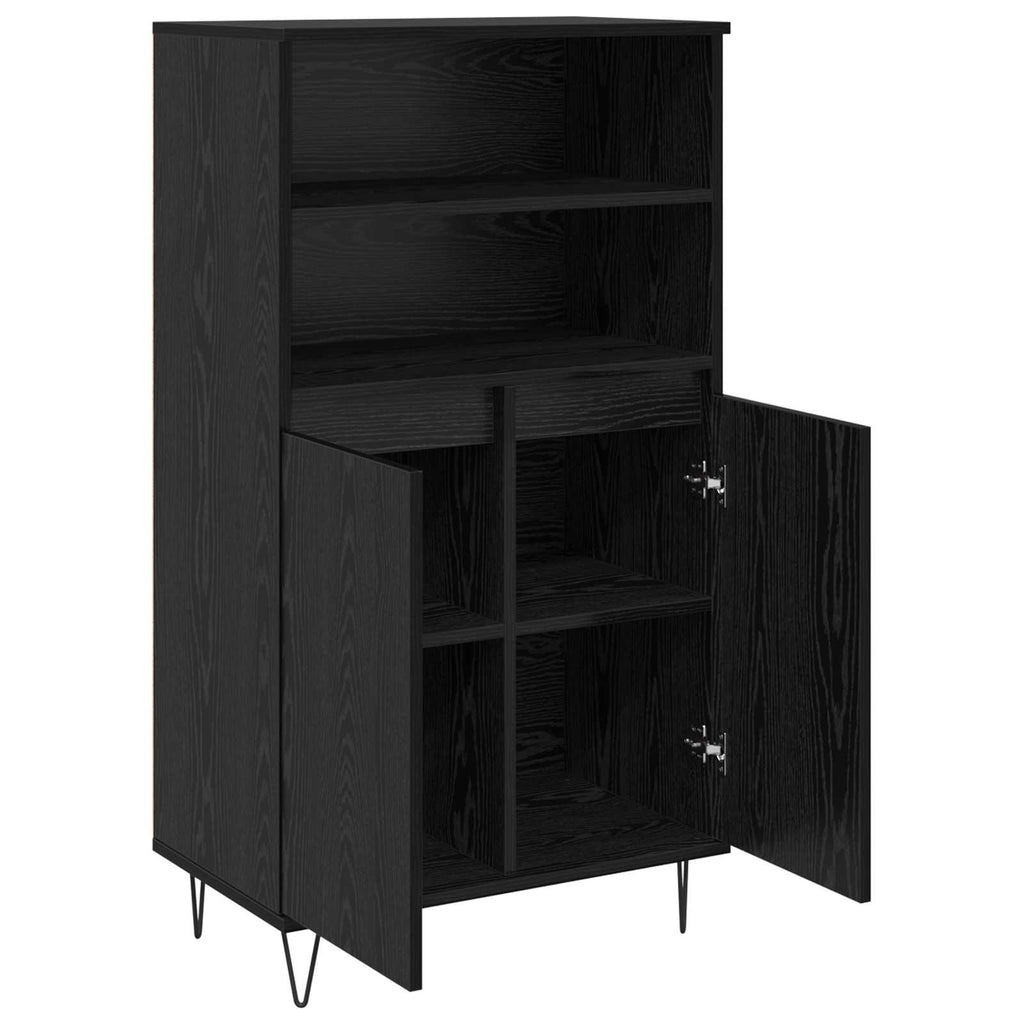 vidaXL Highboard Czarny 60 x 36 x 110 cm Materiał drewnopochodny
