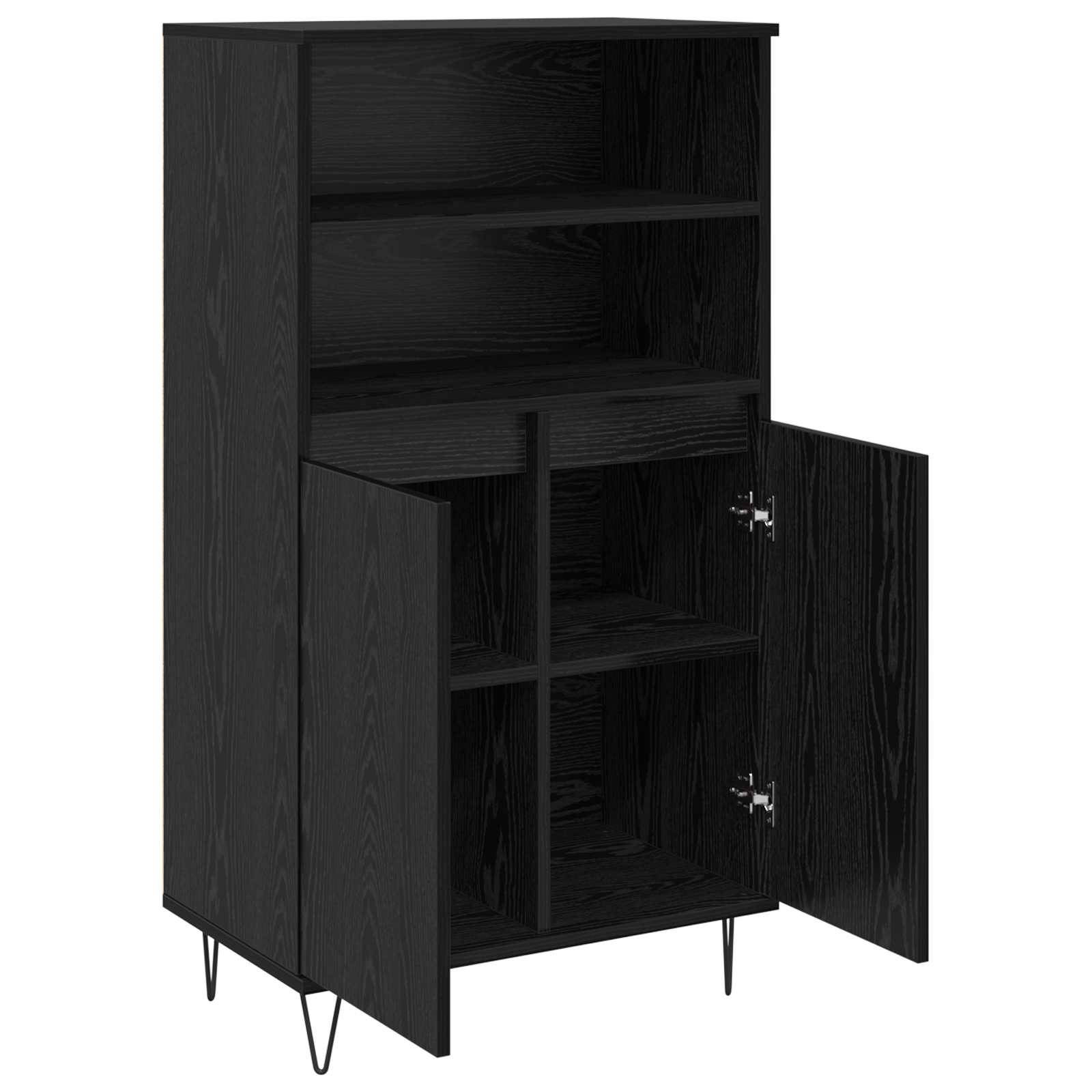 vidaXL Highboard Czarny 60 x 36 x 110 cm Materiał drewnopochodny