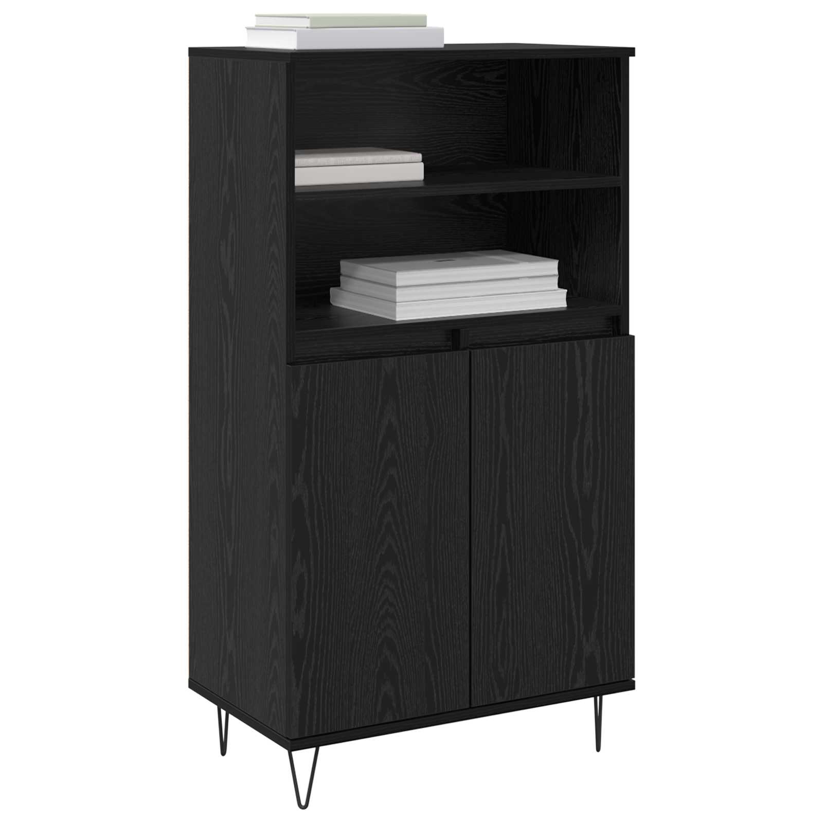 vidaXL Highboard Czarny 60 x 36 x 110 cm Materiał drewnopochodny