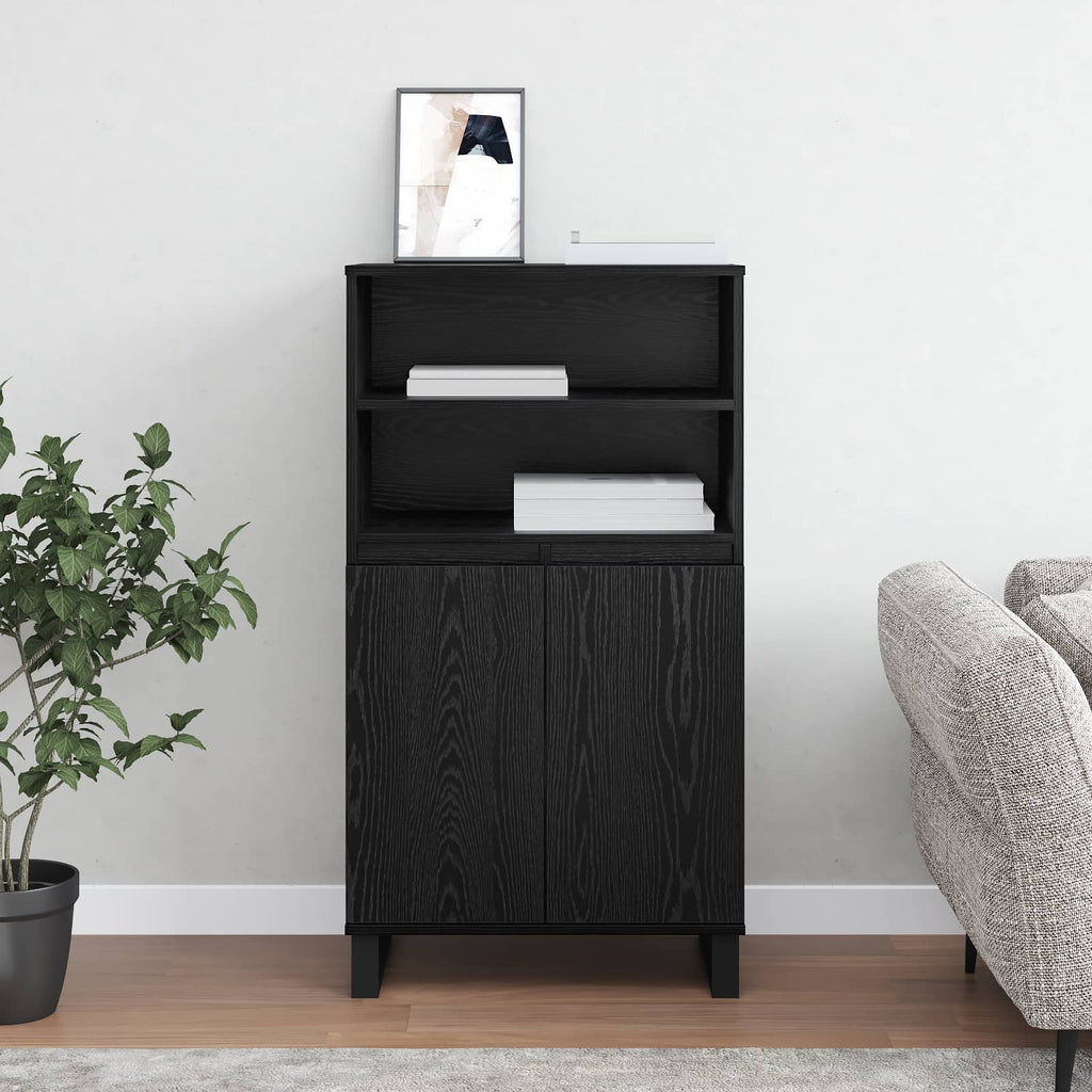 vidaXL Highboard Czarny 60 x 36 x 110 cm Materiał drewnopochodny