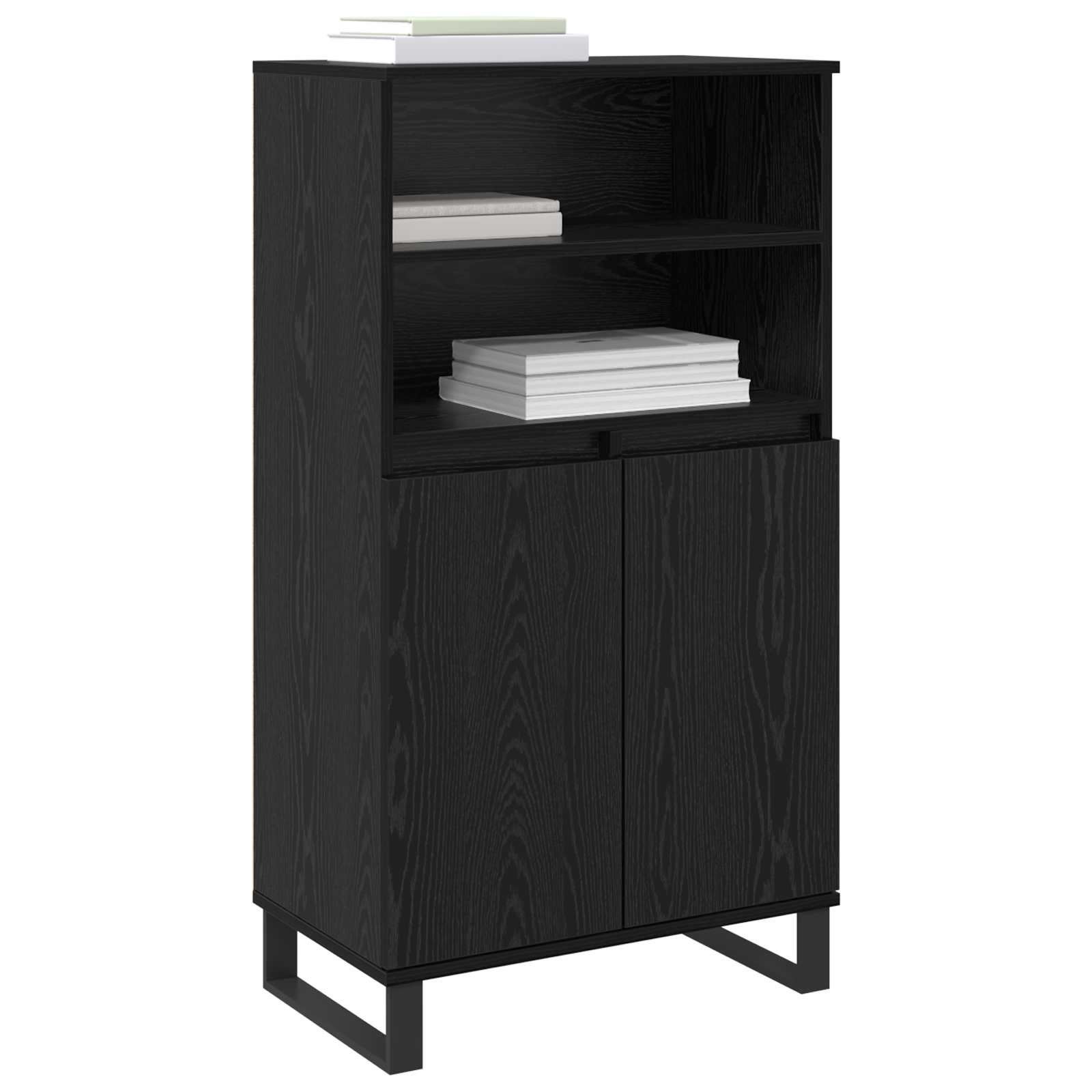 vidaXL Highboard Czarny 60 x 36 x 110 cm Materiał drewnopochodny