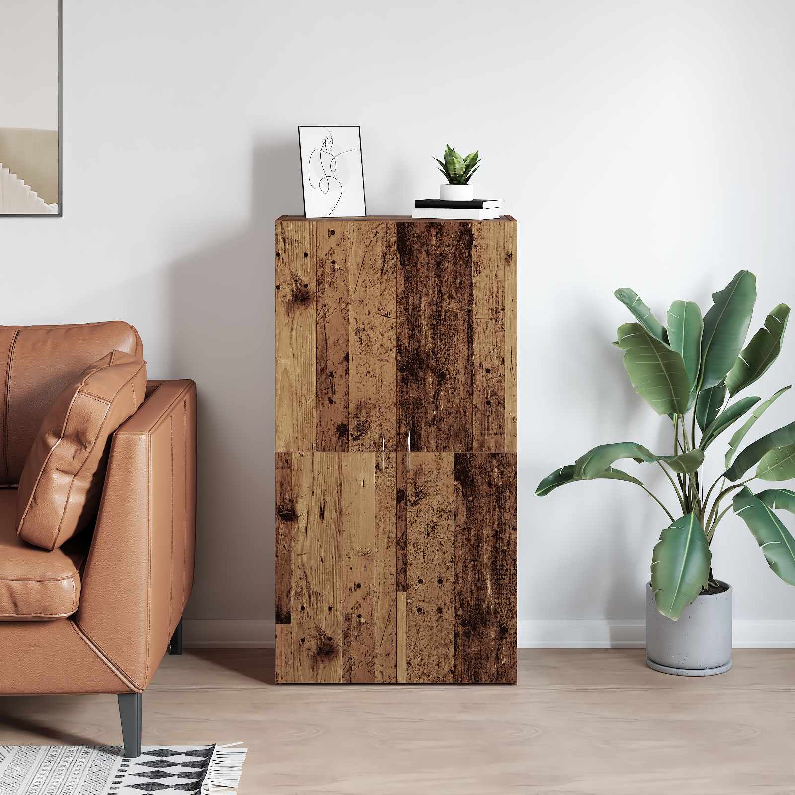 vidaXL Biurowa szafka Stare drewno 60 x 32 x 115 cm