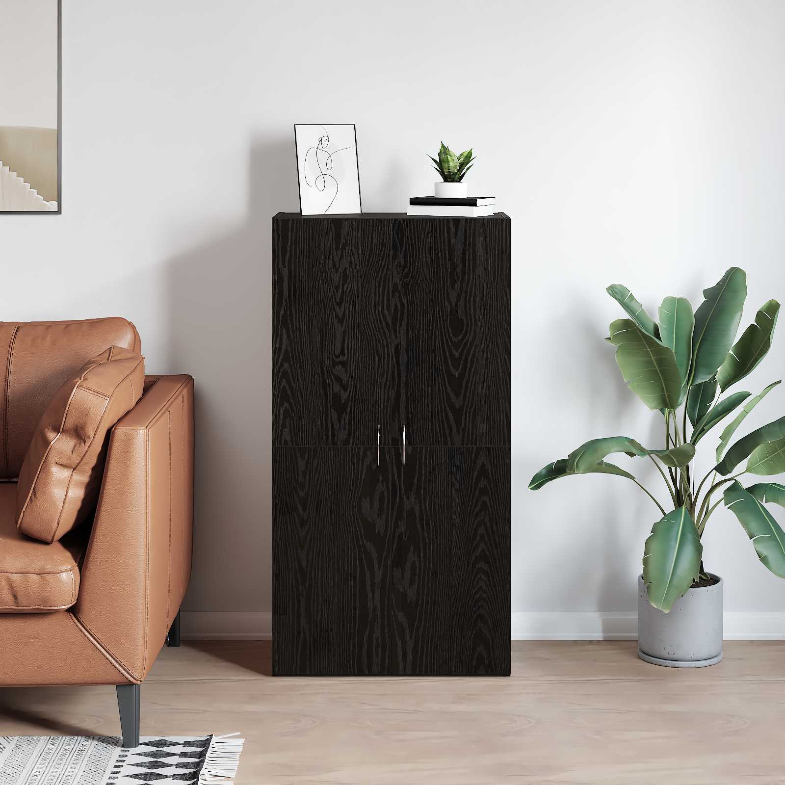 vidaXL Biurowa szafka Czarny dąb 60 x 32 x 115 cm