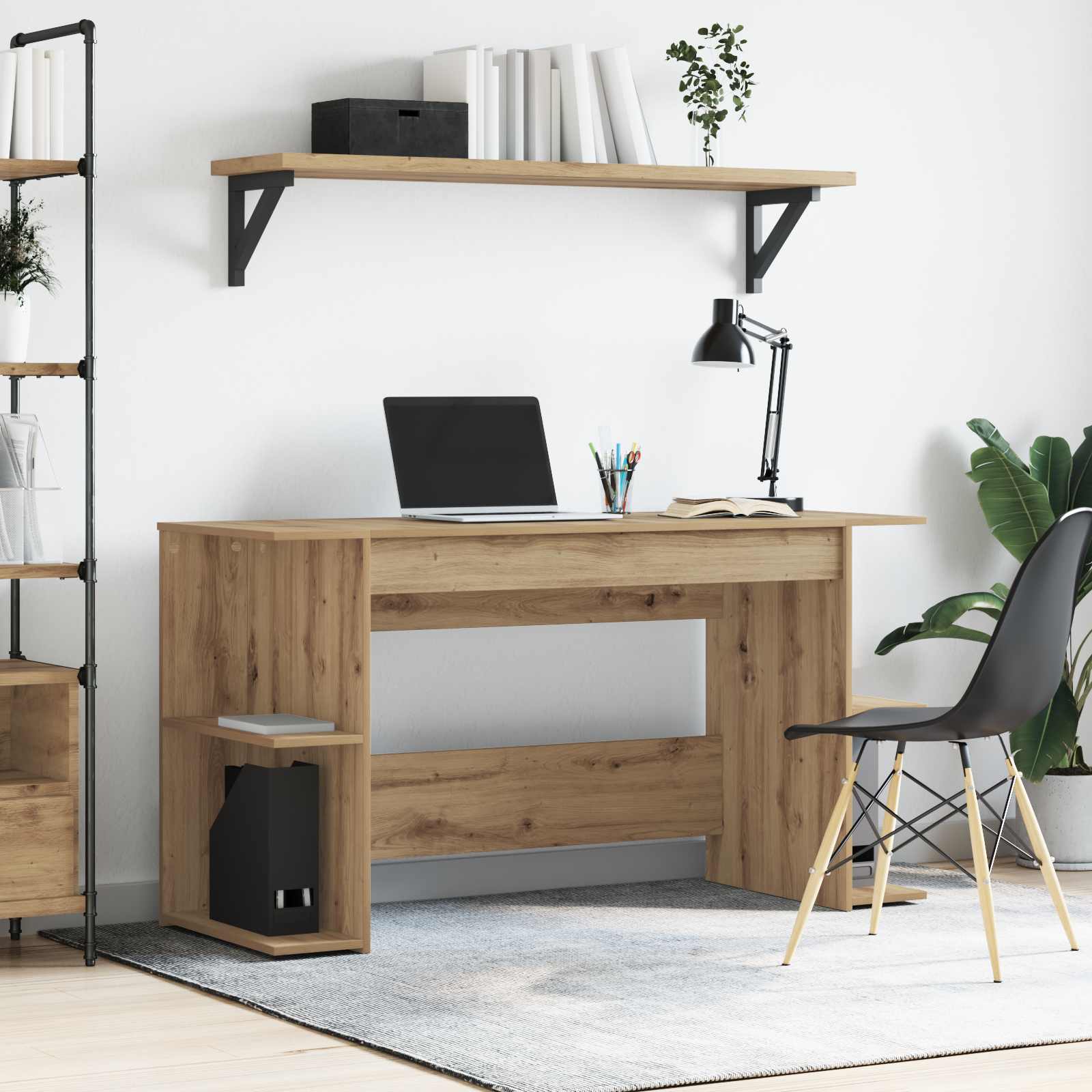 vidaXL Biurko dąb artisan 140 x 50 x 75 cm Materiał drewnopochodny