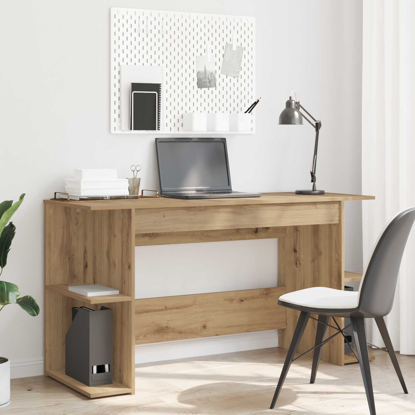 vidaXL Biurko dąb artisan 140 x 50 x 75 cm Materiał drewnopochodny