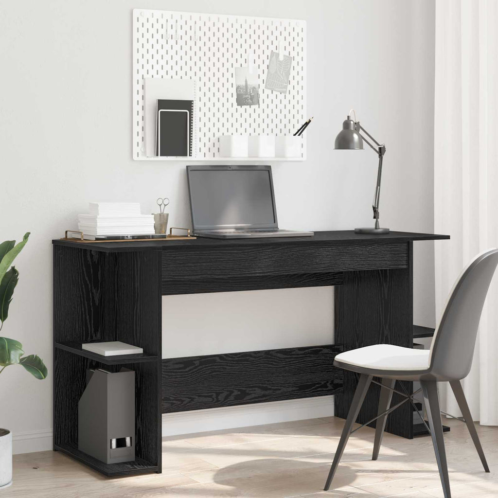 vidaXL Biurko Czarny dąb 140 x 50 x 75 cm Materiał drewnopochodny
