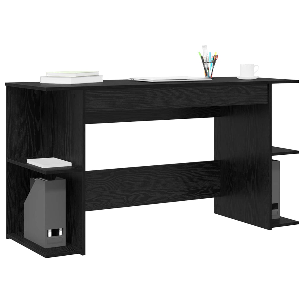 vidaXL Biurko Czarny dąb 140 x 50 x 75 cm Materiał drewnopochodny