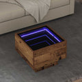 vidaXL Stolik kawowy Ze LED Lights Stare drewno 40 x 40 x 30 cm