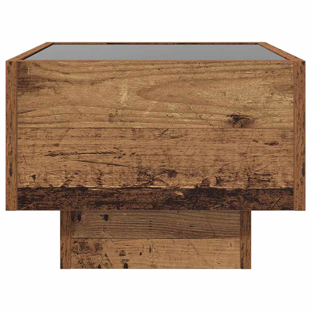 vidaXL Stolik kawowy Ze LED Lights Stare drewno 40 x 40 x 30 cm