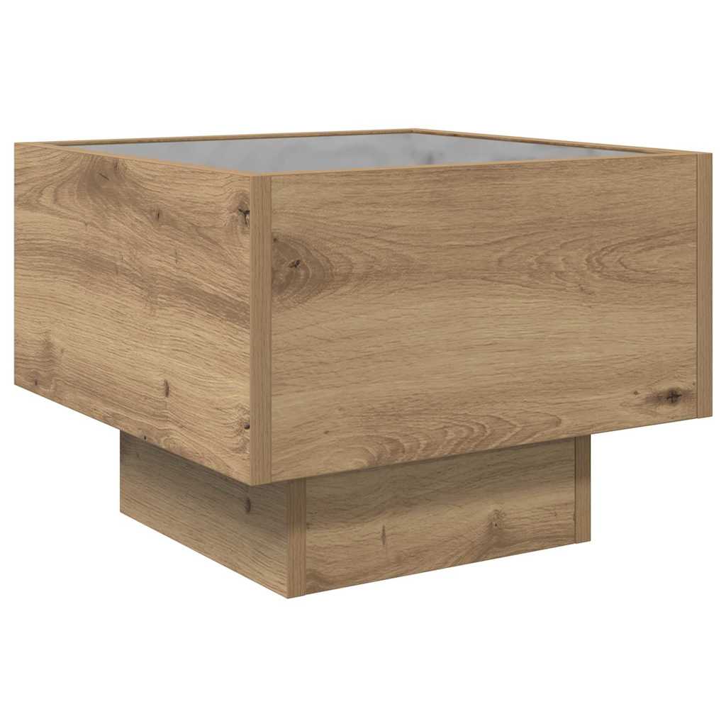 vidaXL Stolik kawowy Ze LED Lights dąb artisan 40 x 40 x 30 cm