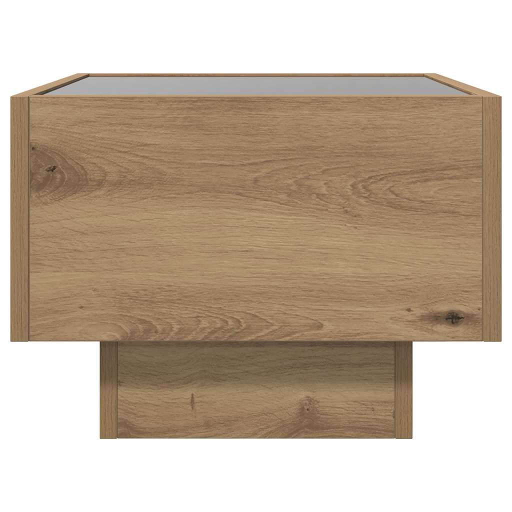 vidaXL Stolik kawowy Ze LED Lights dąb artisan 40 x 40 x 30 cm