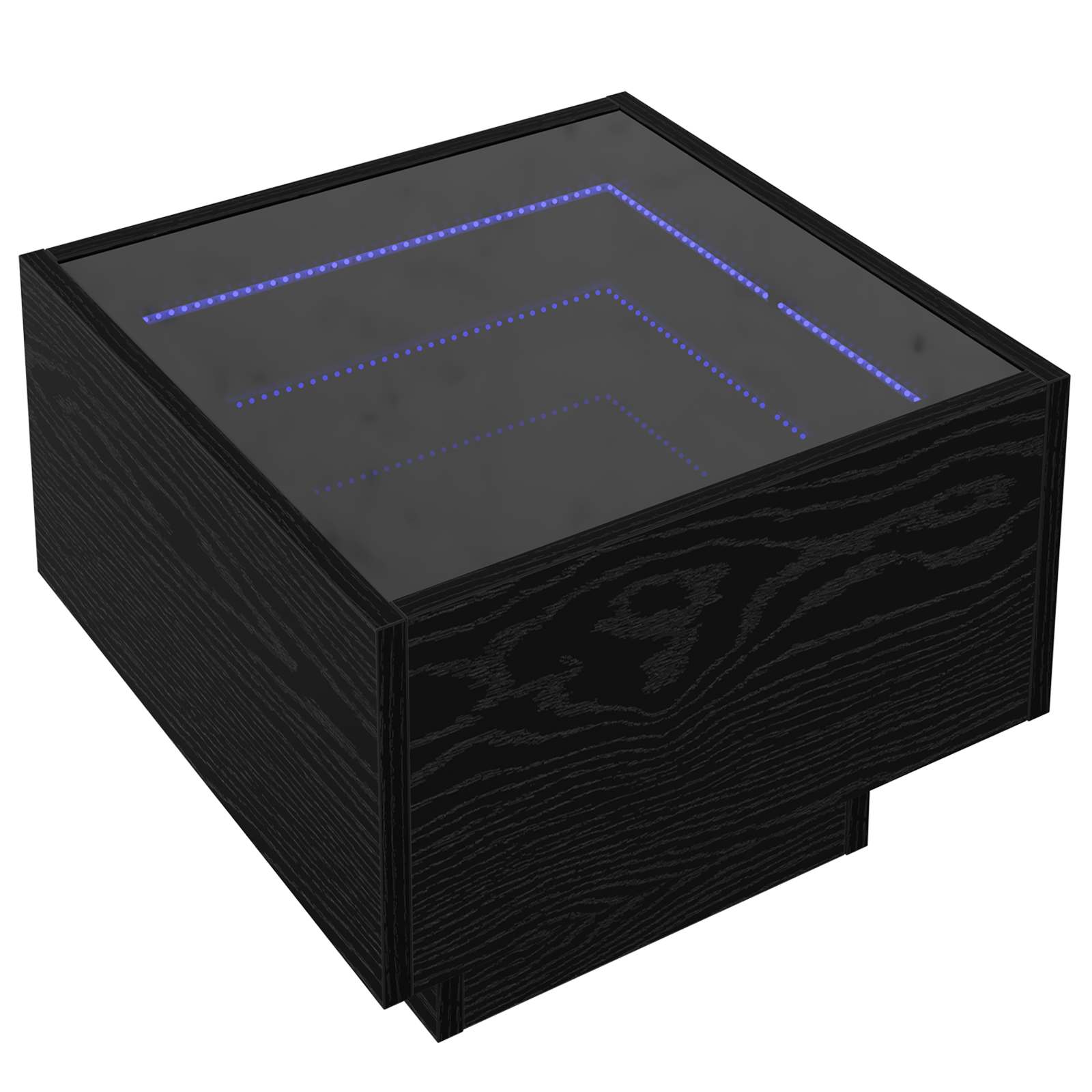 vidaXL Stolik kawowy Ze LED Lights Czarny dąb 40 x 40 x 30 cm