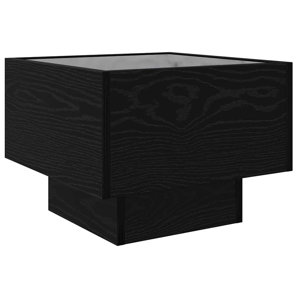 vidaXL Stolik kawowy Ze LED Lights Czarny dąb 40 x 40 x 30 cm