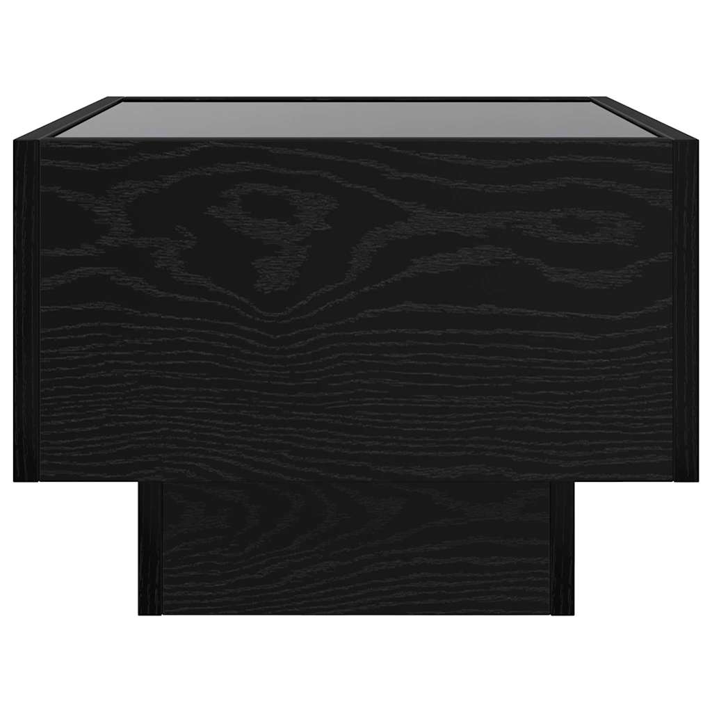 vidaXL Stolik kawowy Ze LED Lights Czarny dąb 40 x 40 x 30 cm