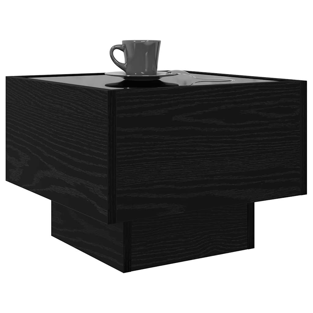 vidaXL Stolik kawowy Ze LED Lights Czarny dąb 40 x 40 x 30 cm
