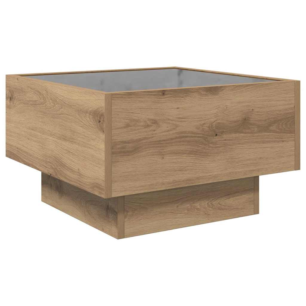 vidaXL Stolik kawowy Ze LED Lights dąb artisan 50 x 50 x 30 cm