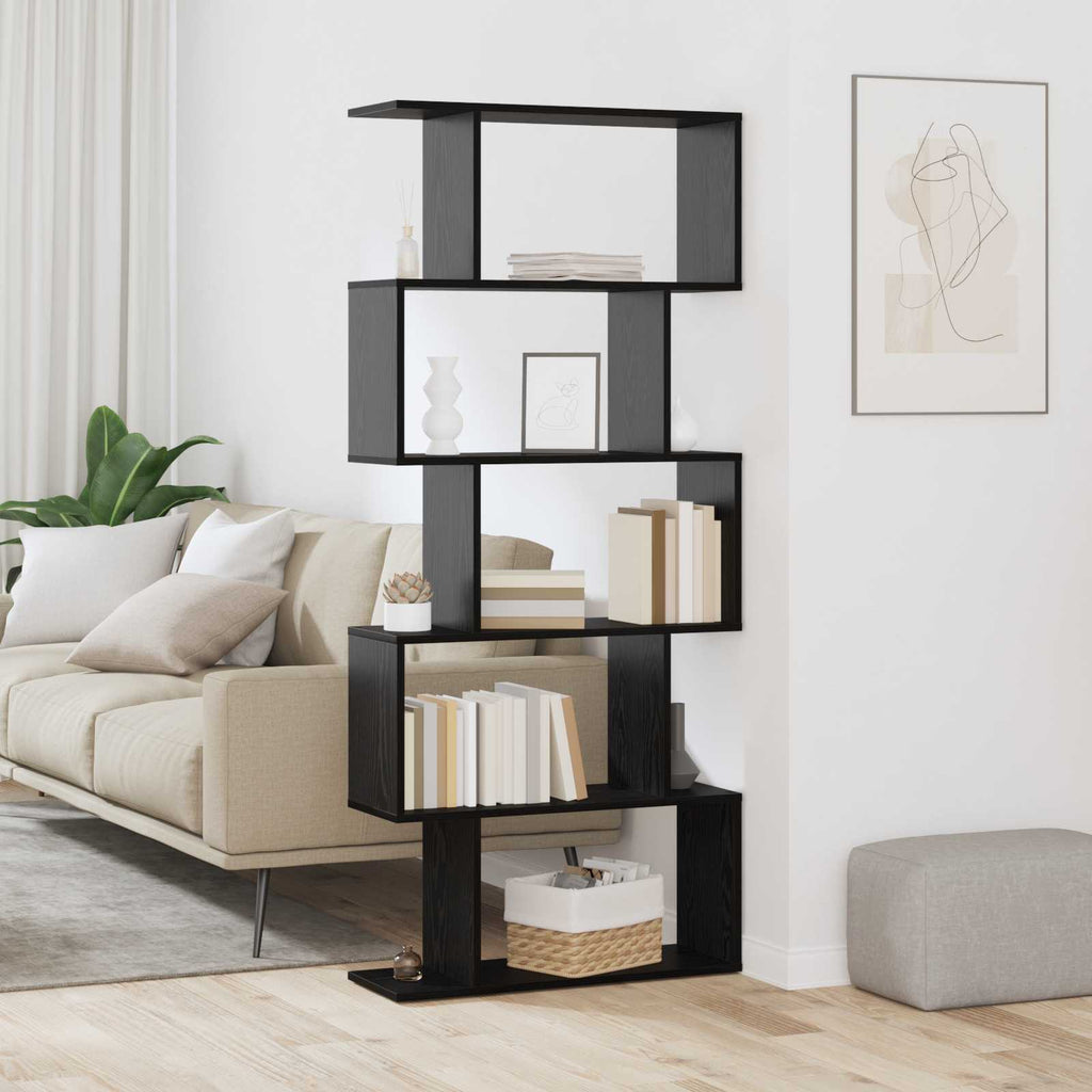 vidaXL Szafka na książki Czarny Dąb 70 x 24 x 161 cm