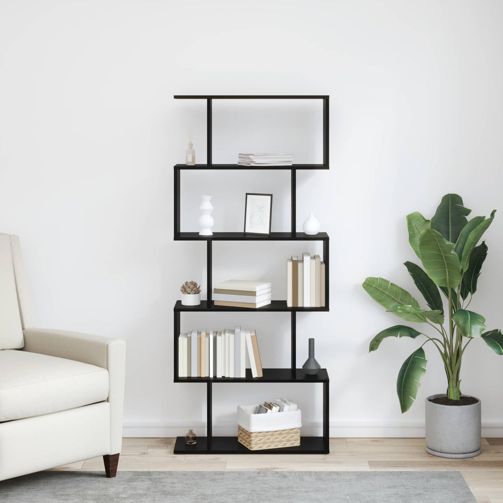 vidaXL Szafka na książki Czarny Dąb 70 x 24 x 161 cm