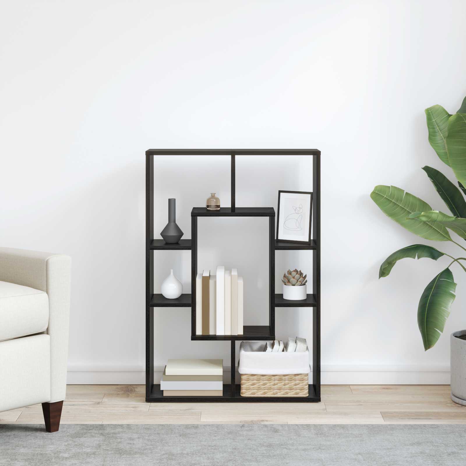 vidaXL Szafka na książki Czarny Dąb 63 x 20 x 90 cm