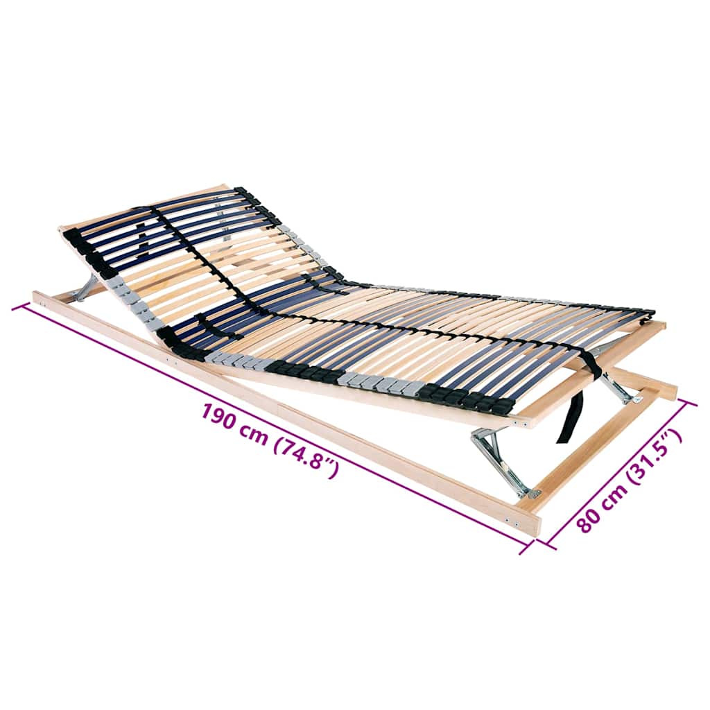 vidaXL Stelaż z listew Brązowy 80 x 190 cm Drewno bukowe