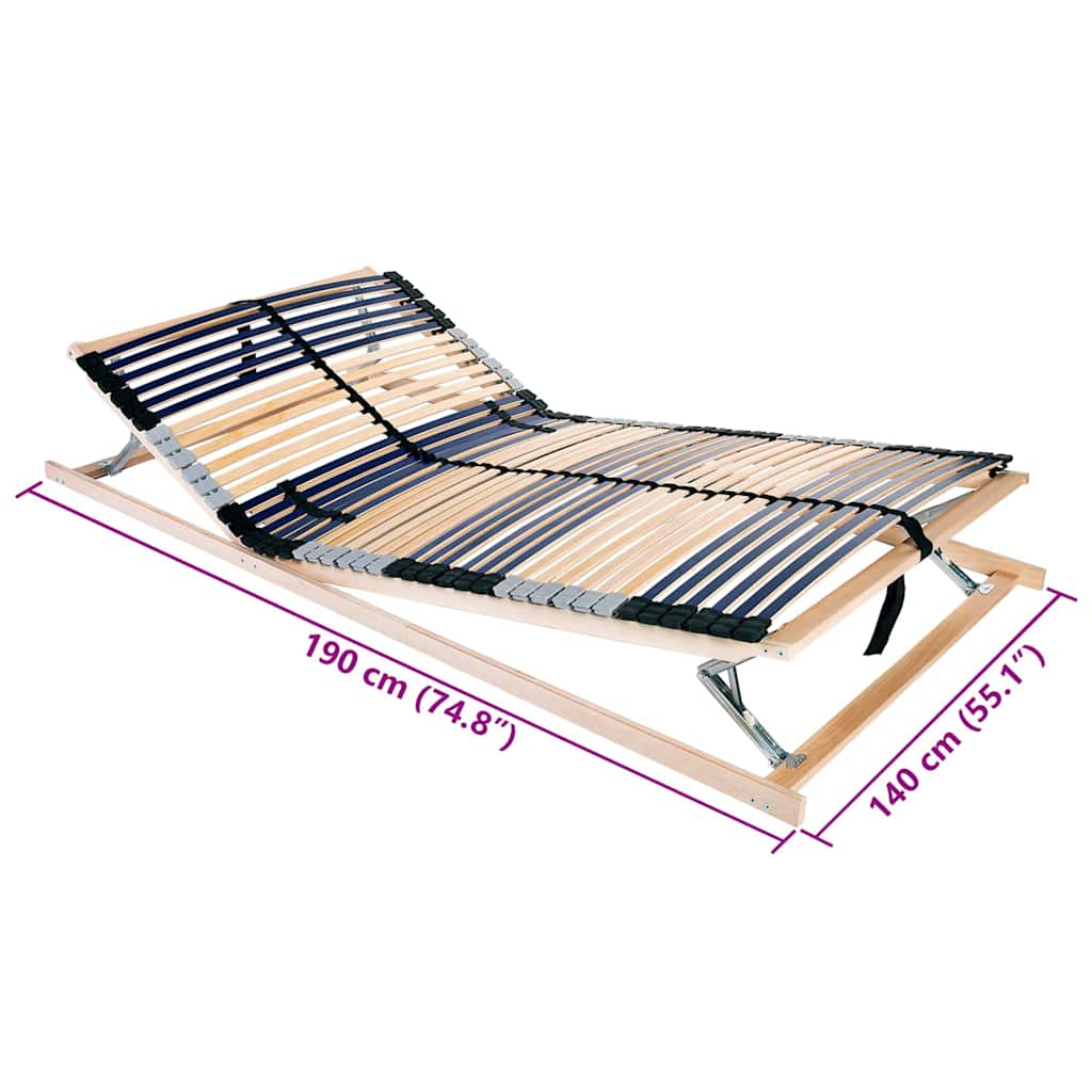 vidaXL Stelaż z listew Brązowy 140 x 190 cm Drewno bukowe