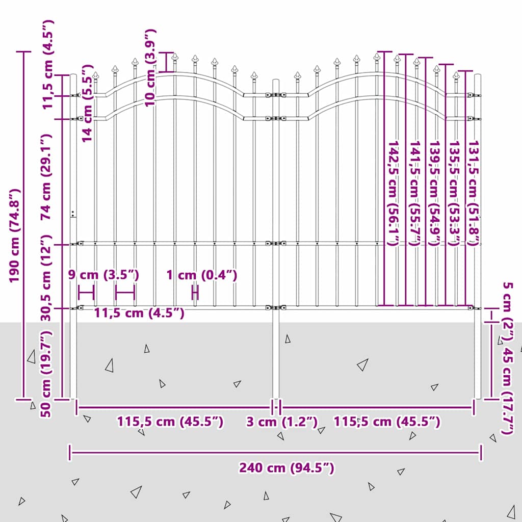 vidaXL Ogrodzenie Ogrodowe Woerden Biały 240 x 190 cm