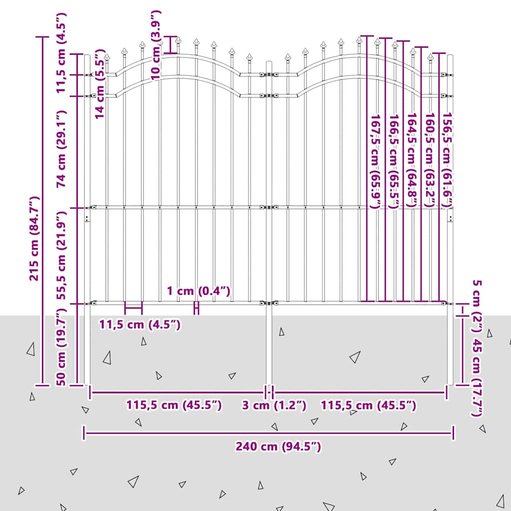 vidaXL Ogrodzenie Ogrodowe Woerden Biały 240 x 215 cm