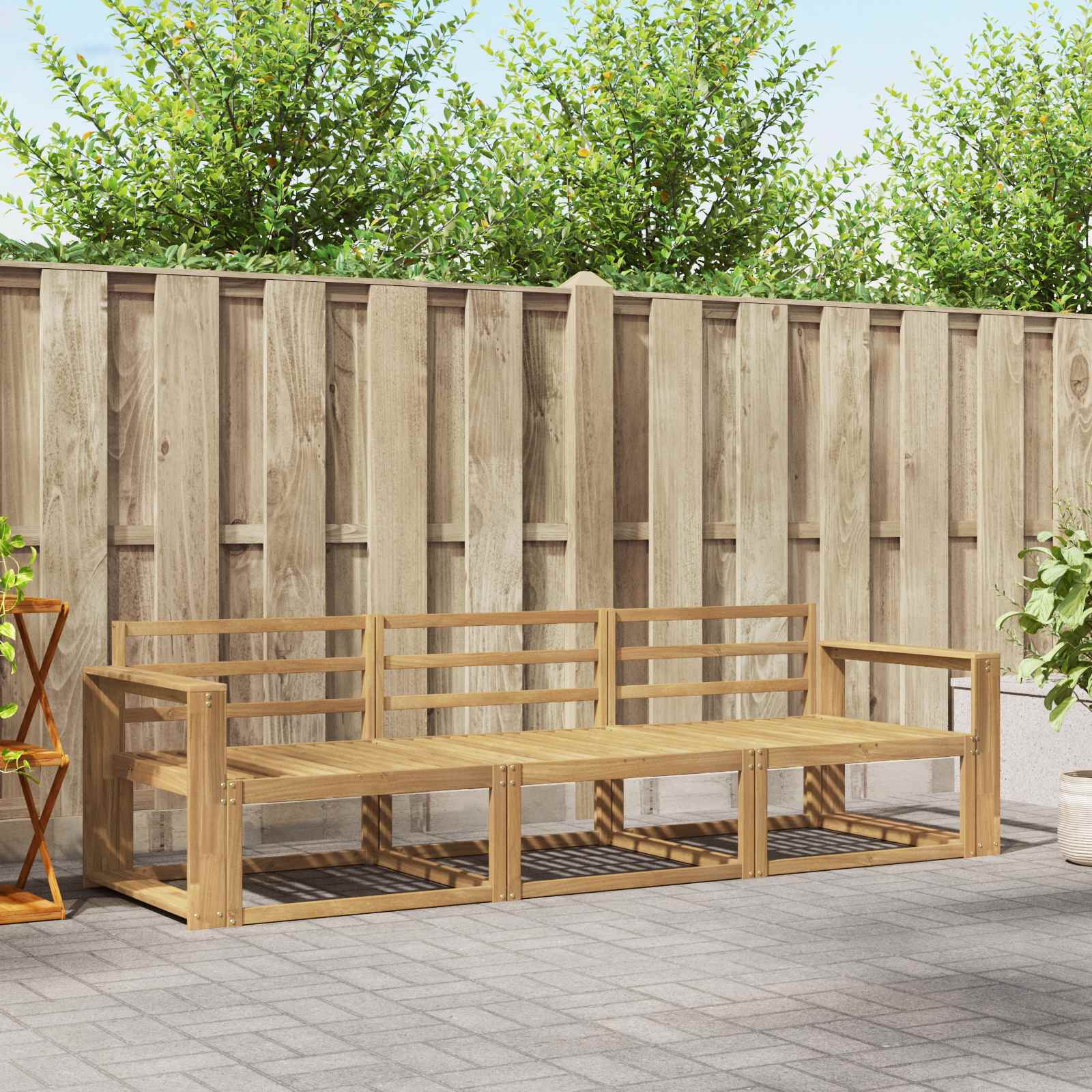 vidaXL Zestaw sof na zewnątrz 3 pcs Biały 257,5 x 83 x 73 cm